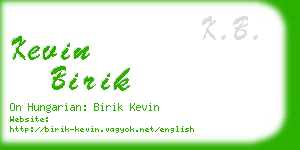 kevin birik business card